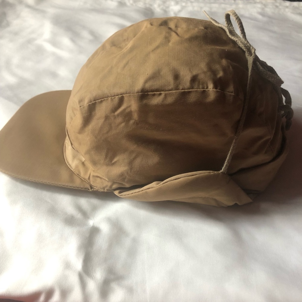 ❤️Eddie Bauer goose down feather tan unisex hat cap flap ear winter size Medium